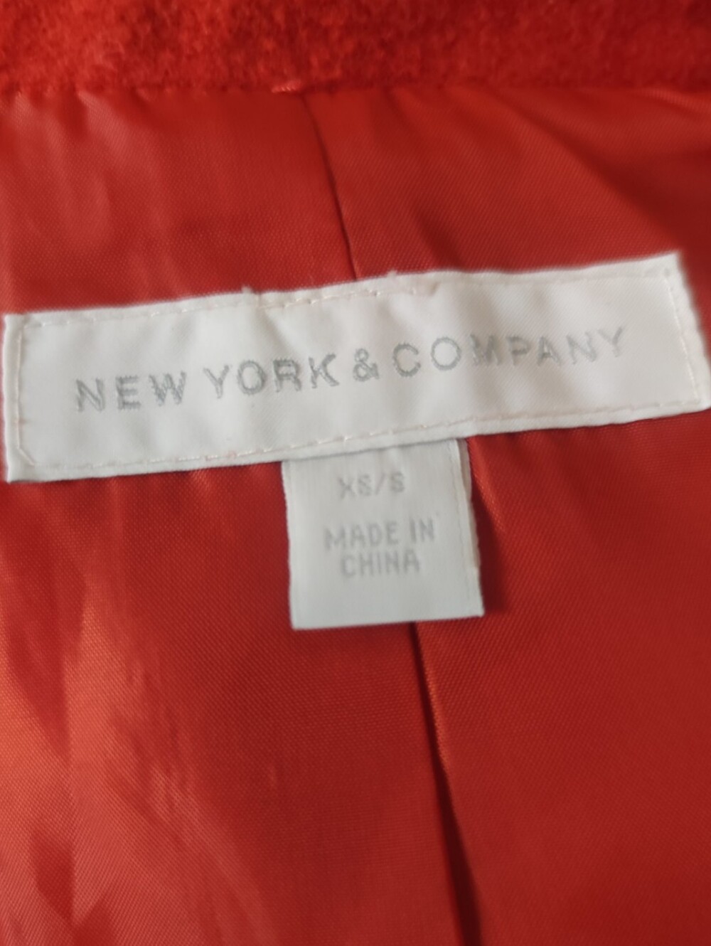 New York And Company Orange Belted Cape Coat - Picture 10 of 11